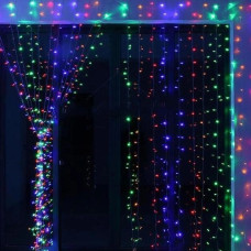 Гирлянда 300LED COPPER-WIRE-300M-9-2 (медный провод Штора 3,0мХ3,0м) (USB) (пульт ДУ 8 функций 10 линий) (микс)