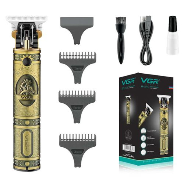 Триммер для стрижки волос и бороды VGR V-085, Professional, 3 насадки, STRONG BATTERY