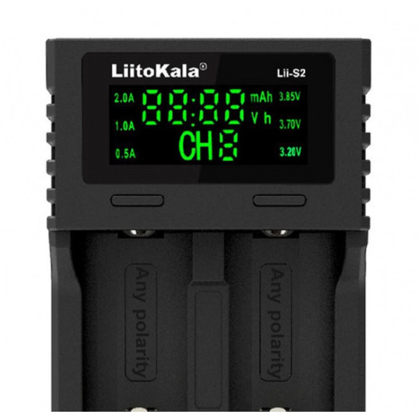 Зарядное устройство LiitoKala Lii-S2, 2x-18650, 26650, АА, ААА Li-Ion, LiFePO4, NiMH, ОРИГИНАЛ