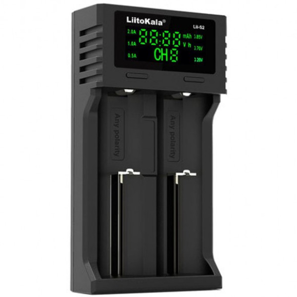 Зарядное устройство LiitoKala Lii-S2, 2x-18650, 26650, АА, ААА Li-Ion, LiFePO4, NiMH, ОРИГИНАЛ