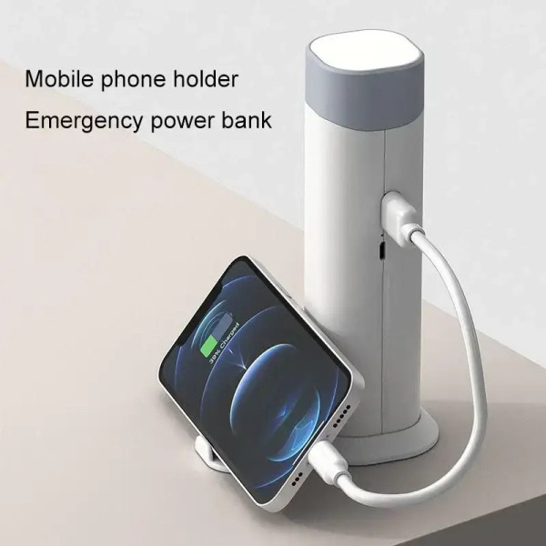 Настольная беспроводная лампа-фонарь с функцией power bank и подставкой для телефона Master-7