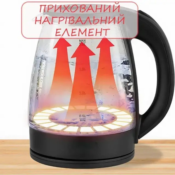 Электрический чайник из боросиликатного стекла с подсветкой объемом 2л SOKANY SK-601 2000 Вт