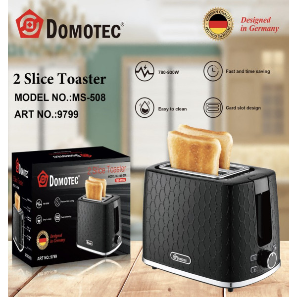 Тостер электрический на 2 тоста Domotec MS 508 мощность 930 Вт