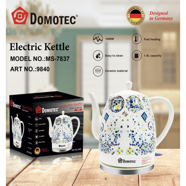 Чайник электрический из керамики Domotec MS-7837 1.5 л 1000 Вт