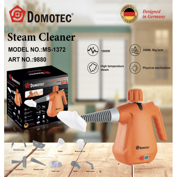 Отпариватель/пароочиститель с разными насадками 10 в 1 Domotec MS-1372 350 мл 1000Вт