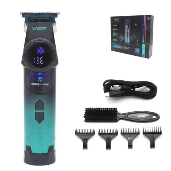 Триммер VGR V-946 с технологией охлаждения ICE TECHNOLOGY, 4 насадки, 8000 RPM, 3000 mAh, LED display