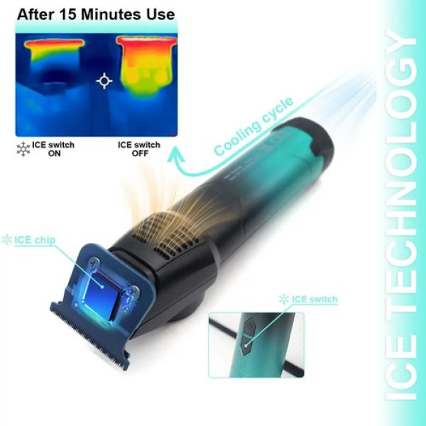 Триммер VGR V-946 с технологией охлаждения ICE TECHNOLOGY, 4 насадки, 8000 RPM, 3000 mAh, LED display