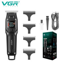 Профессиональный триммер VGR V-964 BLACK, 7000 RPM, 4 насадки, LED display