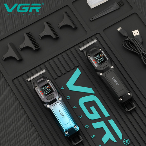 Профессиональный триммер VGR V-964 BLACK, 7000 RPM, 4 насадки, LED display