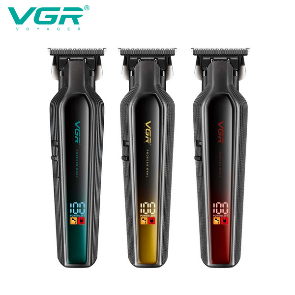 Триммер VGR V-930 GREEN, 4 насадки, LED display