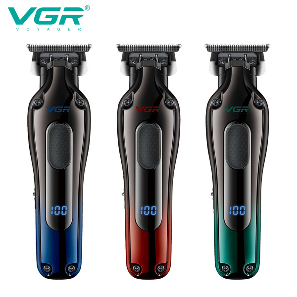 Триммер VGR V-998 GREEN, 4 насадки, LED display