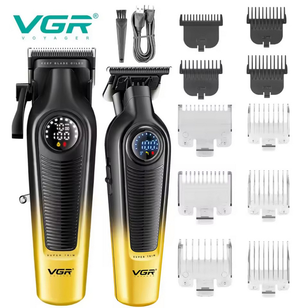 Комплект VGR 2 в 1 V-196&996 GOLD, аккумуляторная машинка для стрижки (clipper) и триммер