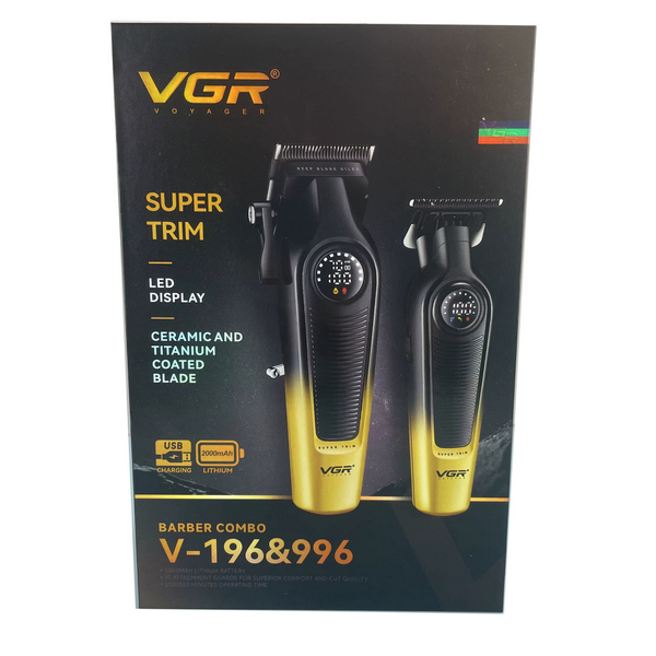 Комплект VGR 2 в 1 V-196&996 GOLD, аккумуляторная машинка для стрижки (clipper) и триммер