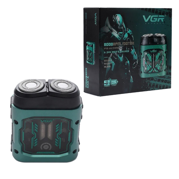 Электробритва VGR V-344 GREEN, роторная, 8000 RPM, IPX6