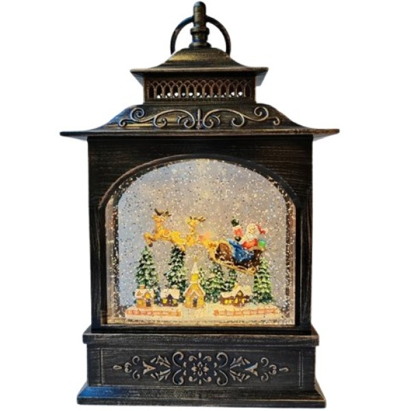 Новогодний ночник винтажный фонарь на батарейках и от USB XMAS WDL-24007A