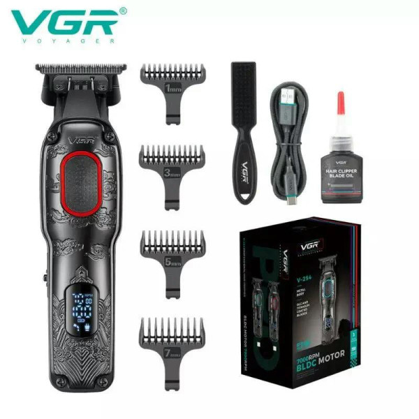 Тример VGR V-254 RED, 4 насадки, 7000 RPM, 2000 mAh, LED display