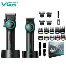Комплект VGR 2 в 1 V-001&V-977 BLACK, аккумуляторная машинка для стрижки (clipper) і триммер