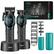 Комплект VGR 2 в 1 V-886 S2 BLACK, аккумуляторна машинка для стрижки (clipper) та триммер