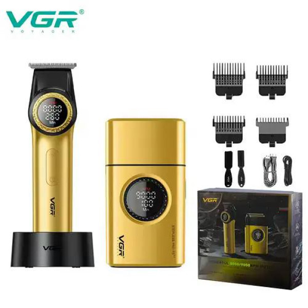 Комплект VGR 2 в 1 V-977&V-377  gold, триммер и шейвер