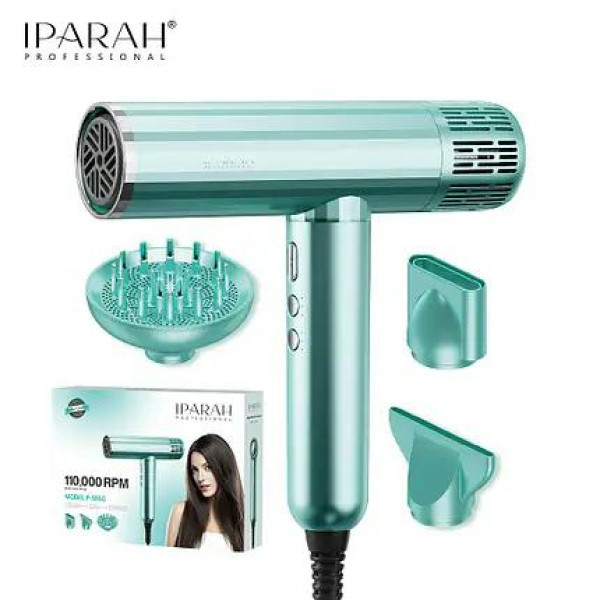 Профессиональный фен IPARAH P-385G GREEN, 3 уровня обдува, 3 уровня температуры, 1600-1900W