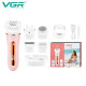 Эпилятор VGR 5 в 1 V-751 PINK, 5 насадок, IPX6