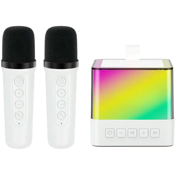 Бездротова Bluetooth-колонка 0222/МК з RGB-підсвічуванням 2 караоке-мікрофони