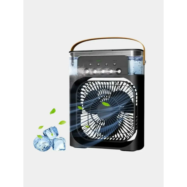 Портативний Вентилятор із зволожувачем повітря, підсвічуванням Mini Air Conditioner Чорний/Білий/Зелений/Синій 12382/МК