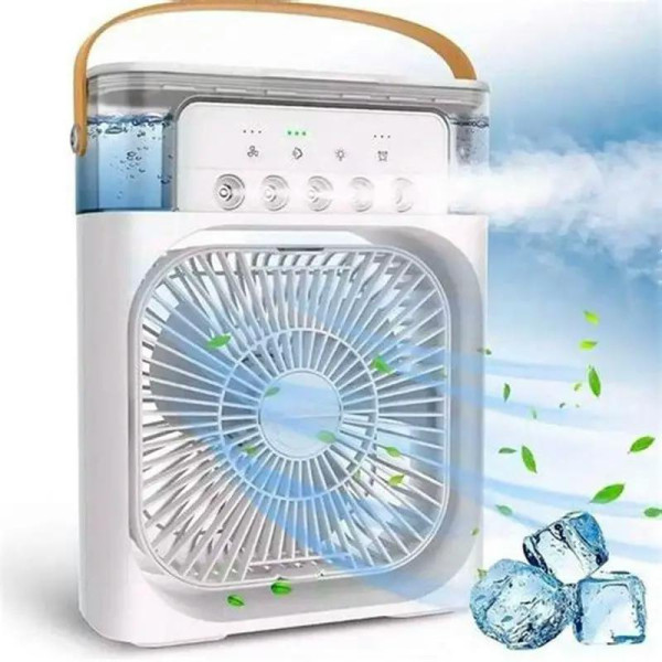 Портативний Вентилятор із зволожувачем повітря, підсвічуванням Mini Air Conditioner Чорний/Білий/Зелений/Синій 12382/МК