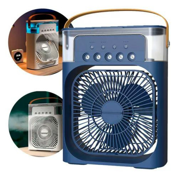 Портативний Вентилятор із зволожувачем повітря, підсвічуванням Mini Air Conditioner Чорний/Білий/Зелений/Синій 12382/МК
