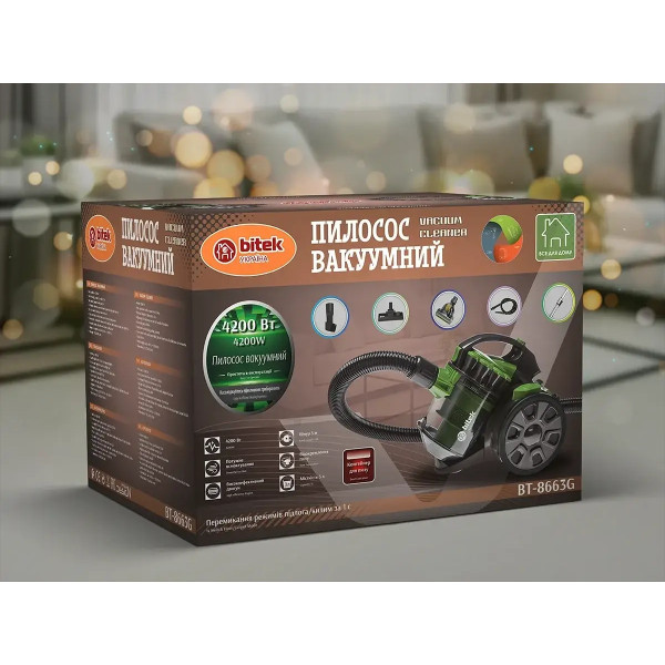 Пилосос вакуумний 4200Вт 3,0л BITEK BT-8663G 6715