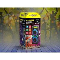 Акустическая переносная колонка ZXX-9900 80Вт 2x10" TWS/FM/USB/TF/BT/LED/REC/ДК/2MIC 