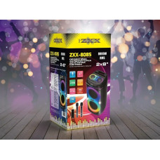 Акустическая переносная колонка ZXX-8085 80Вт 2x8" TWS/FM/USB/TF/BT/LED/REC/2MIC/ДК
