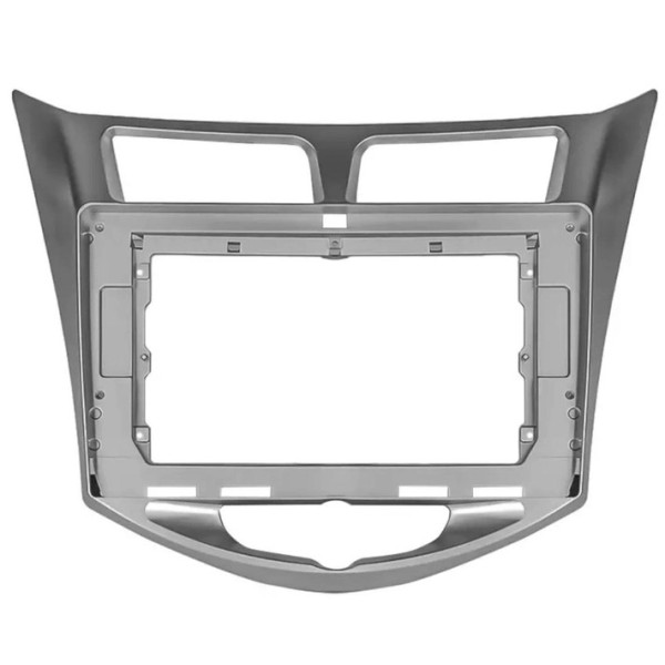 Перехідна рамка для штатної автомагнітоли HYUNDAI ACCENT 2010-16(Black/Silver) 9"