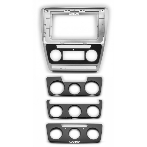 Перехідна рамка для штатної автомагнітоли  SKODA-OCTAVIA-2007-14 Black/Silver