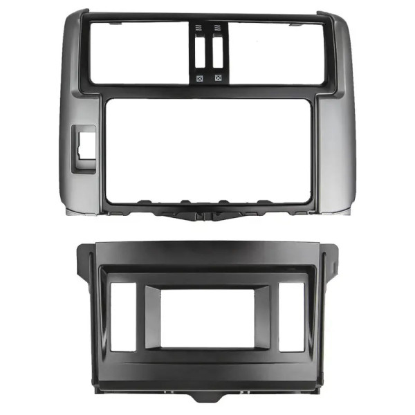 Переходная рамка для штатной автомагнитолы TOYOTA PRADO 2010+ 9"(SILVER+BROWN)