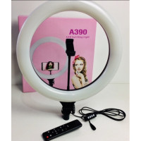 Кольцевая LED лампа A390 (1 крепл.тел., пульт, упр.на проволоке, 220V, 39см, БЕЗ ШТАТИВА)