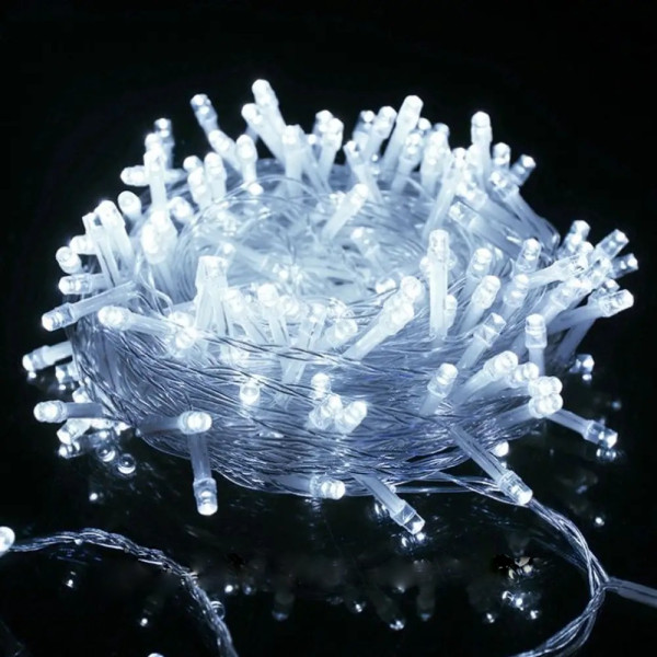 Гирлянда Нить LED 100 теплый белый, прозрачный провод RD-7051