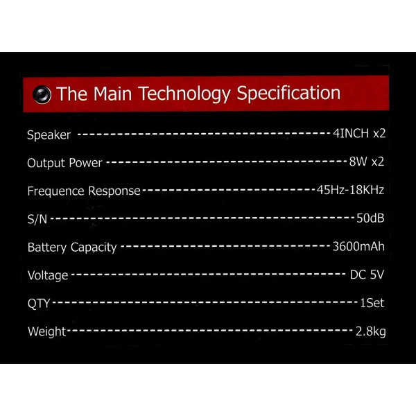 Колонка музична портативна Bluetooth ZQS4247