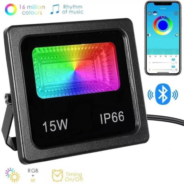 Прожектор SMART LED 15W IP66 RGB bluetooth з додатком