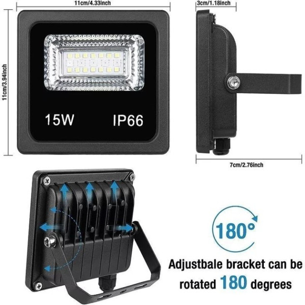 Прожектор SMART LED 15W IP66 RGB bluetooth з додатком