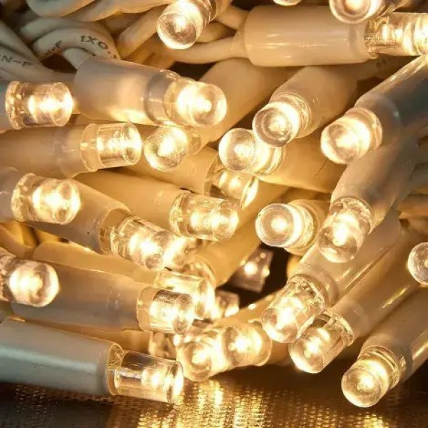 Гірлянда ВУЛИЦЯ 100LED RD-7050 (7 м) (Провід-Білий) (Колір Теплий)