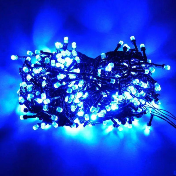 Гірлянда ВУЛИЦЯ 200LED RD-7064 (Провід-Чорний) (Колір Синій)