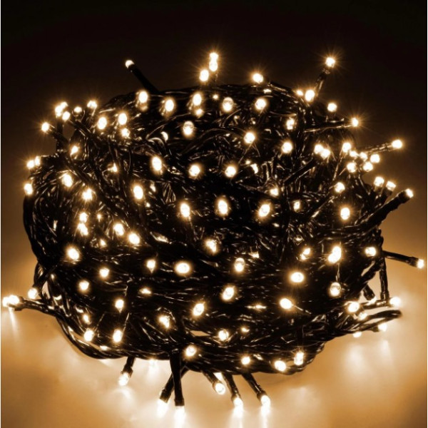 Гірлянда ВУЛИЦЯ 300LED RD-7065 (Провід-Чорний) (Колір Теплий)