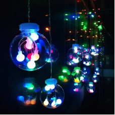 Гірлянда Штора 200LED RD-9015 10 кульок по 8 см (Колір-Мікс)
