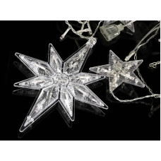 Гирлянда 12 снежинок 126LED Поларис LED-PARTS-WW-3 (прозрачный-провод) (теплый белый) (3м)