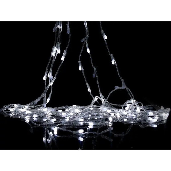 Гірлянда Водоспад прозорий провід біла матова лампа кругла 3,0мХ2,0м 400LED (білий) IT-RAINS- 400-W-2