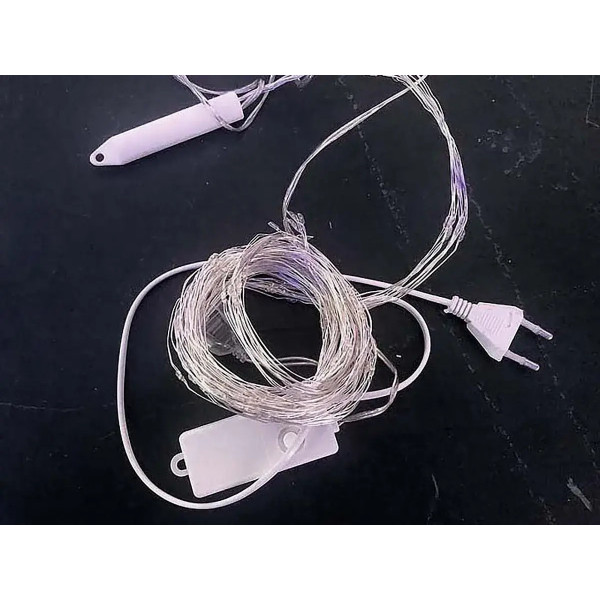 Гірлянда 200LED COPPER-WIRE-200M-2 (мідний дріт Кінський хвіст 2,0м) 10 ниток (мікс) 