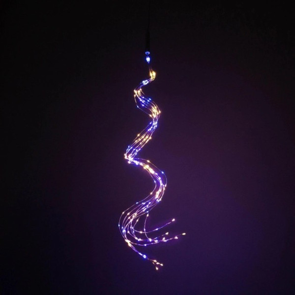 Гірлянда 200LED COPPER-WIRE-200M-2 (мідний дріт Кінський хвіст 2,0м) 10 ниток (мікс) 