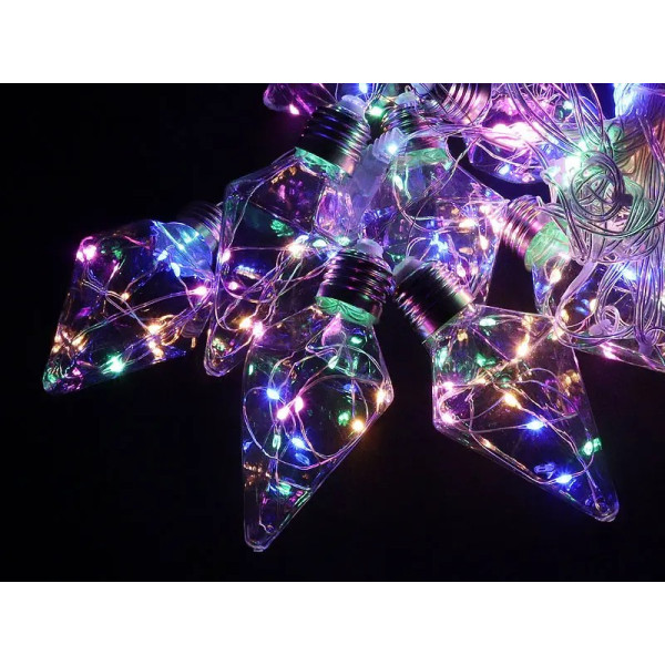 Гирлянда 150LED COPPER-BALL-150M-5 медный провод Лампочка пирамида 8см (1,5м 3,0м 10,0м) (микс)
