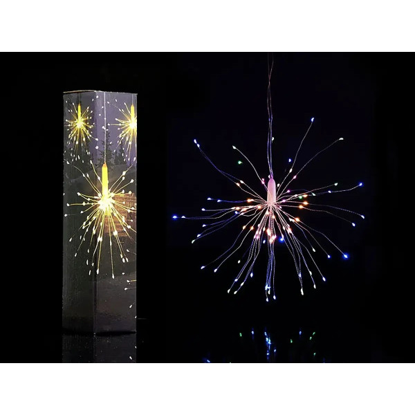 Гирлянда медная 500LED COPPER-WIRE-500M-7 (провод Штора 3,0мХ0,3м) (5 фейерверков) (микс)